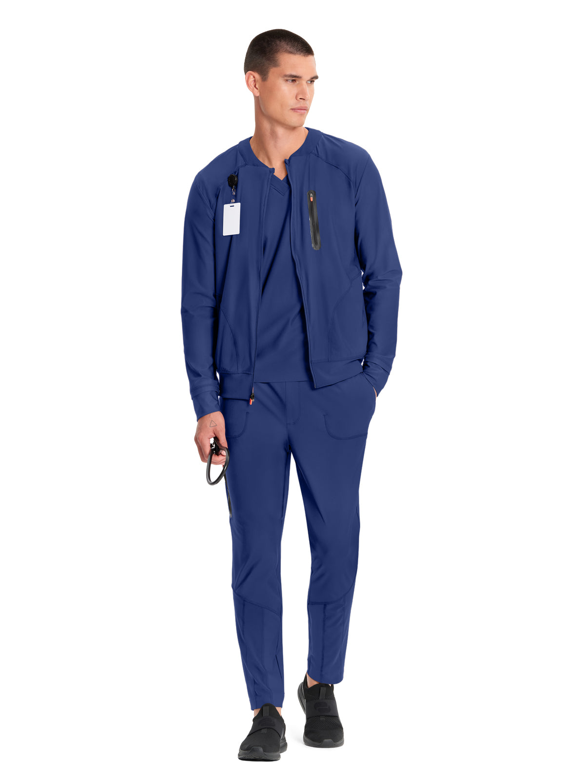 Men's 6-Pocket Zip Front Jacket - IN322A - Navy