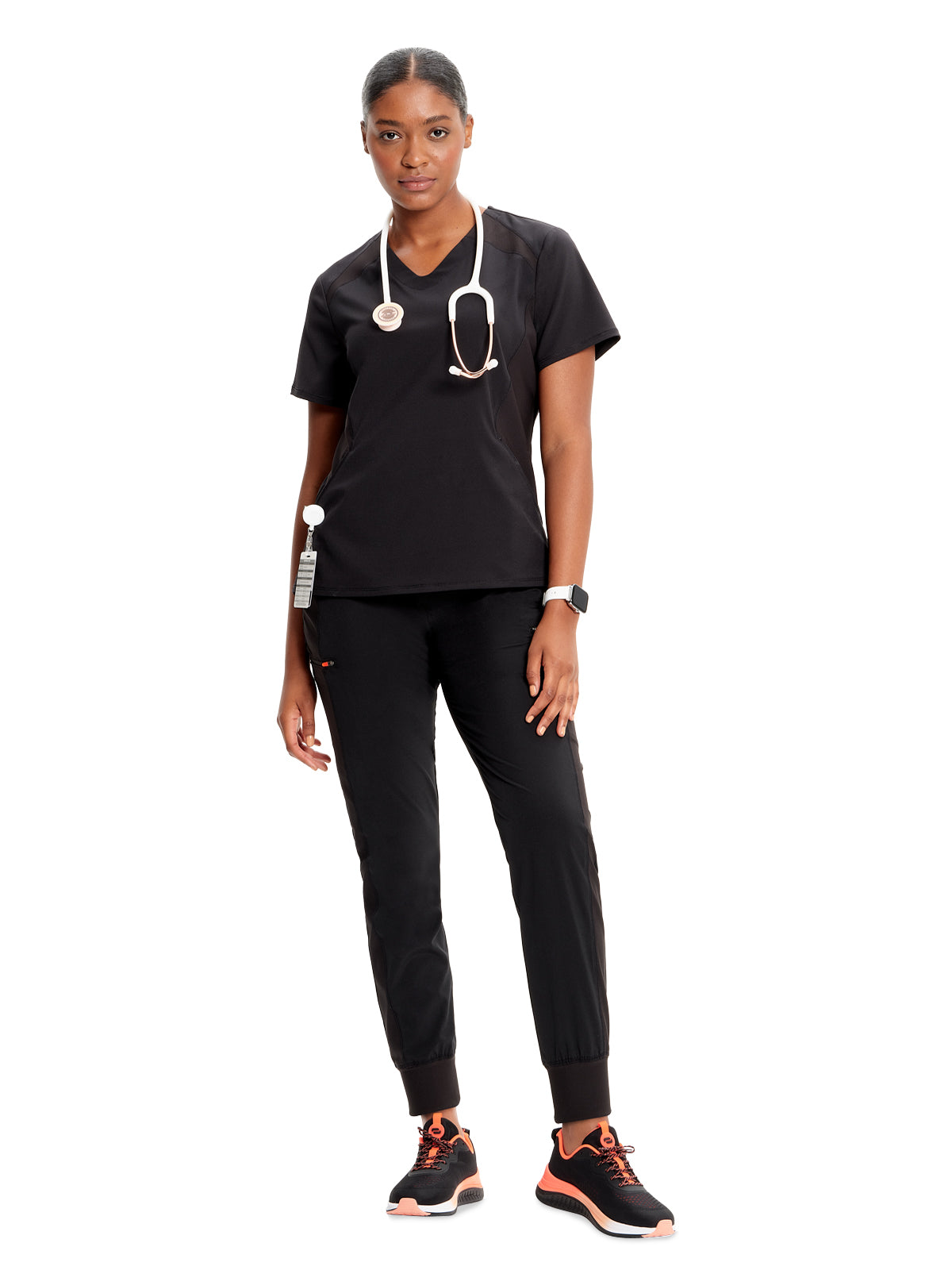 Women's V-Neck Top - IN620A - Black