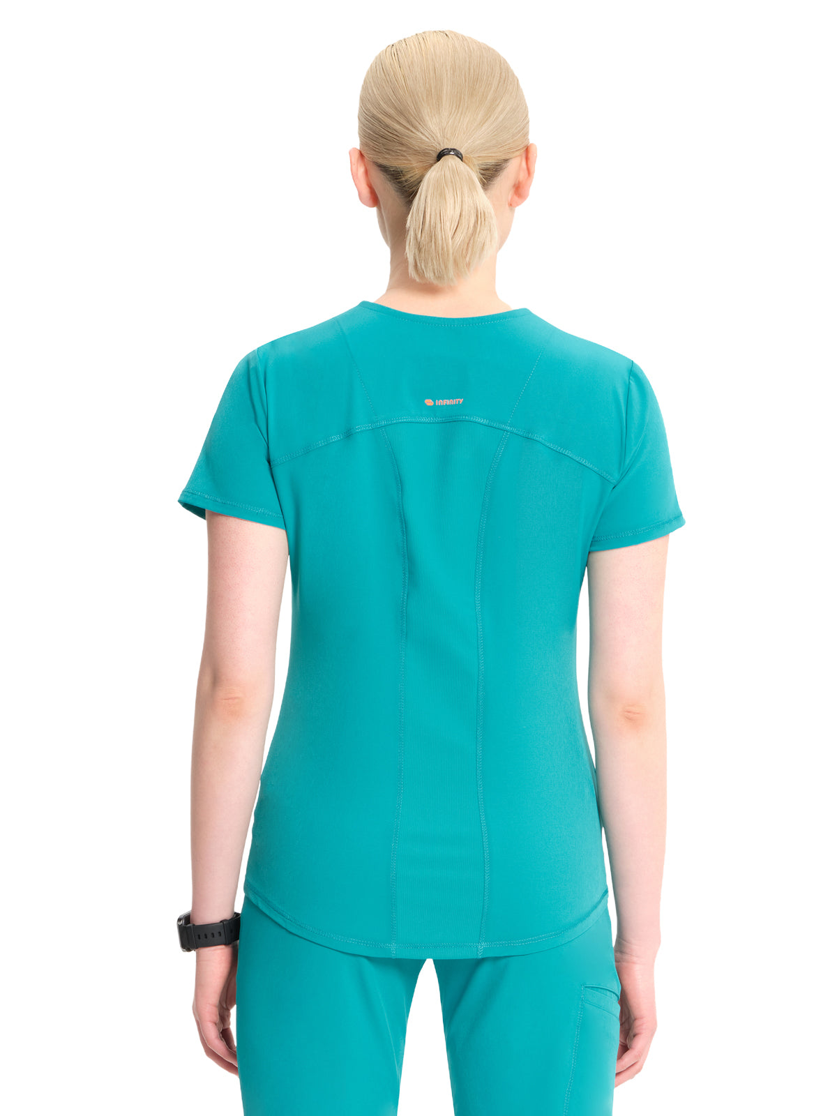 Women's V-Neck Top - IN620A - Teal Blue