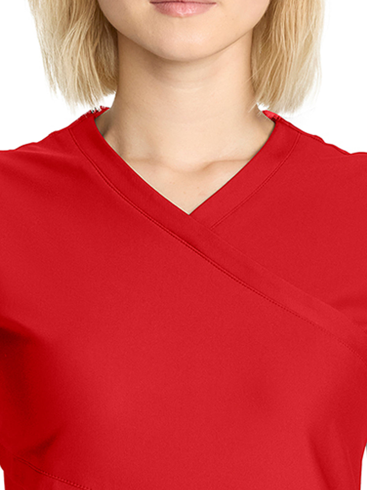 Women's 2-Pocket V-Neck Top - IN645A - Fire Bird