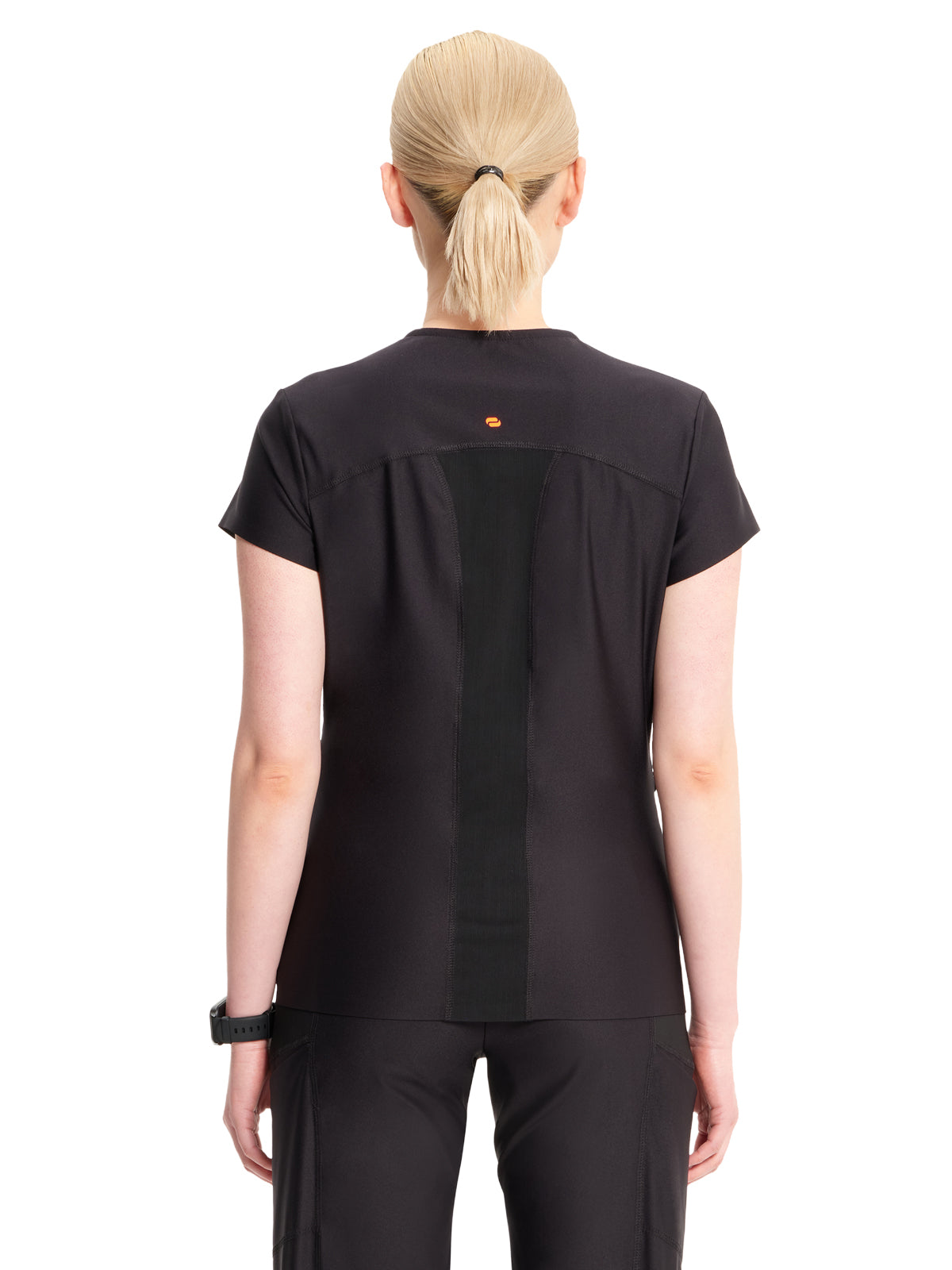 Women's 2-Pocket V-Neck Top - IN706A - Black