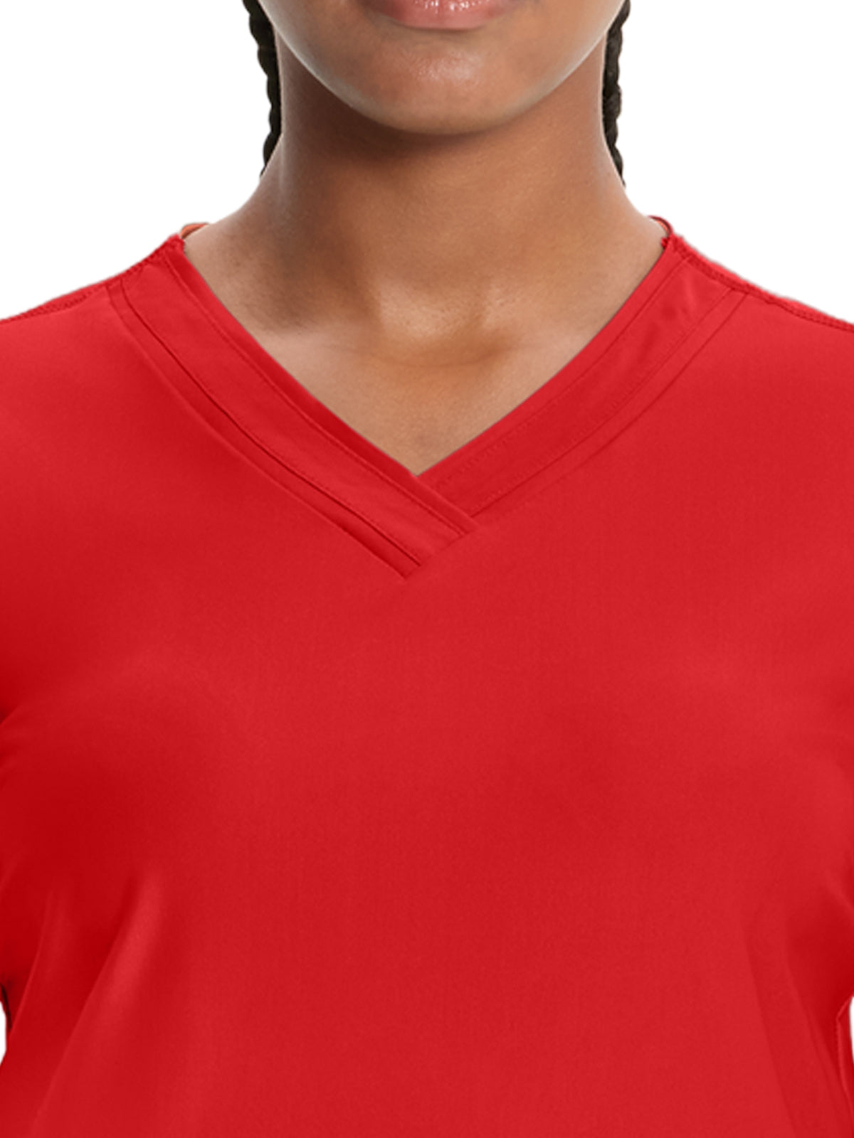 Women's 2-Pocket V-Neck Top - IN706A - Fire Bird