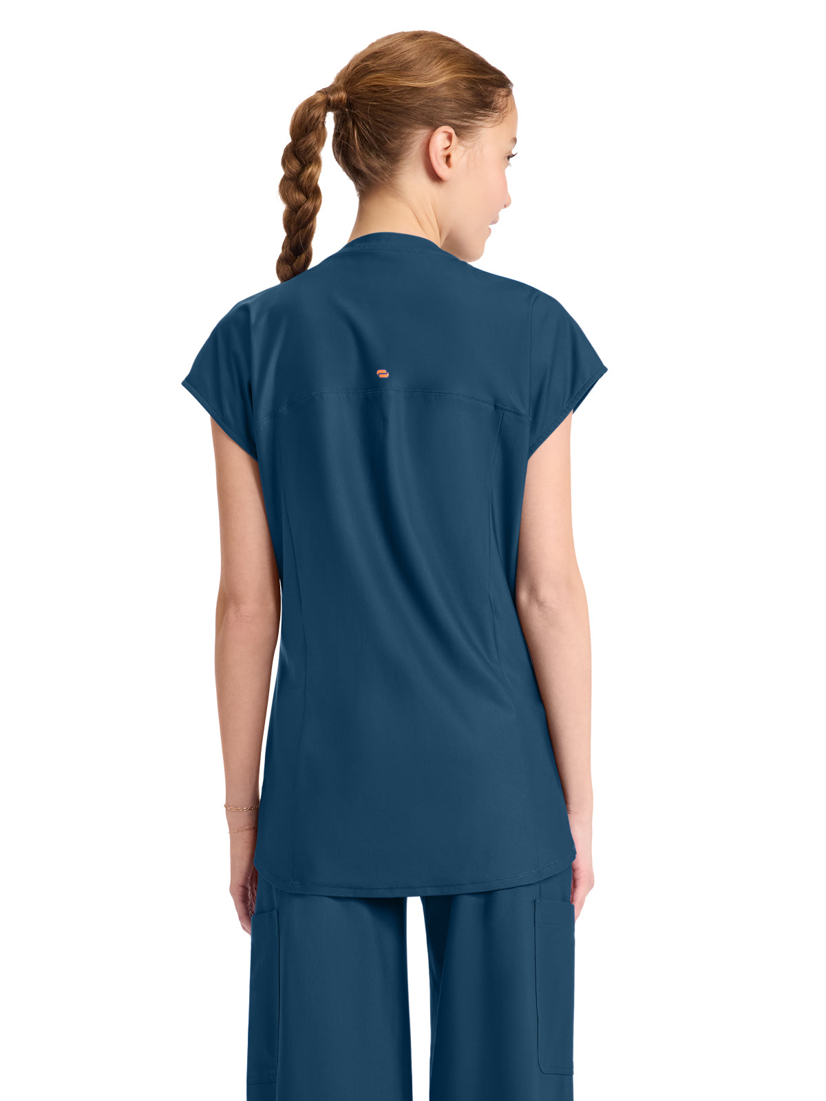 Women's 2-Pocket Henley Top - IN811A - Caribbean Blue