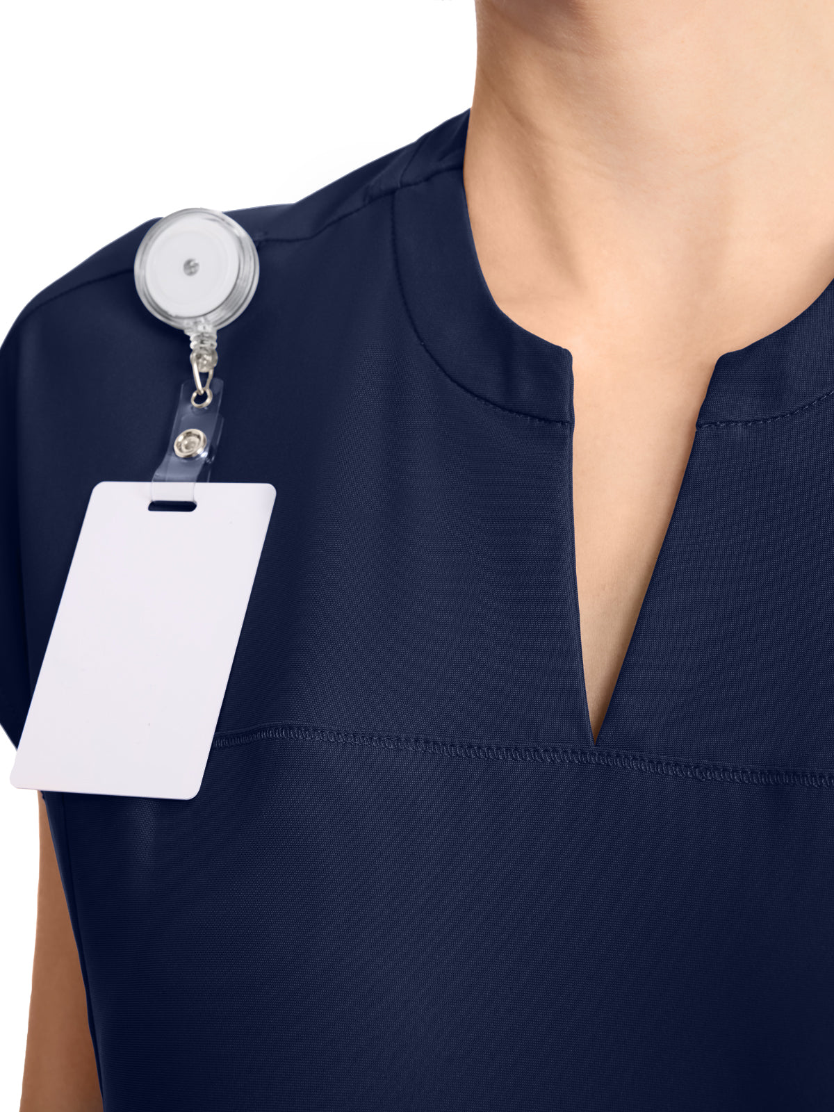 Women's 2-Pocket Henley Top - IN811A - Navy