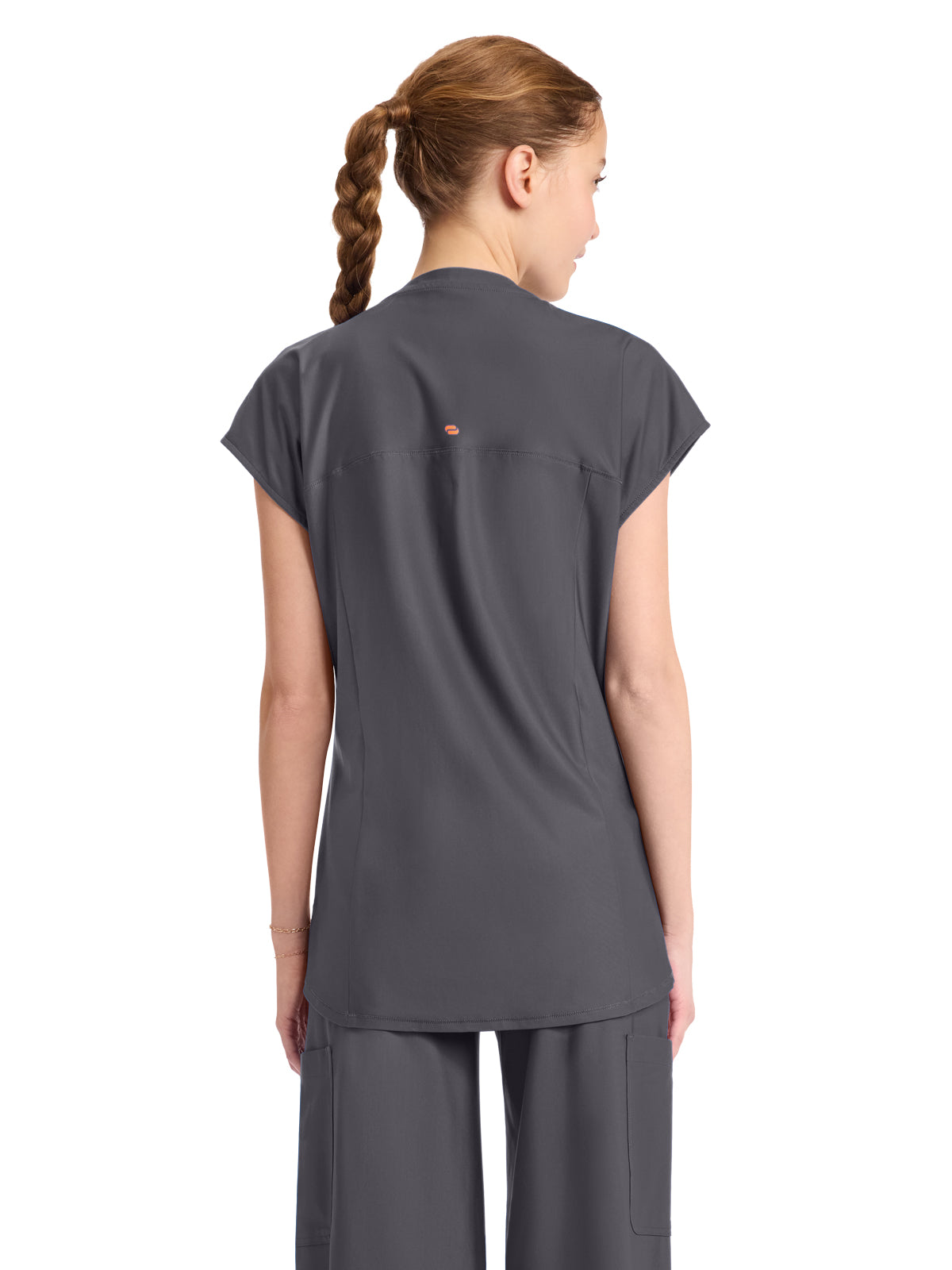 Women's 2-Pocket Henley Top - IN811A - Pewter