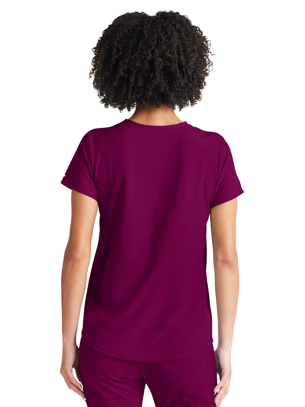 Women's 2-Pocket Tuckable V-Neck Top - IP600A - Wine