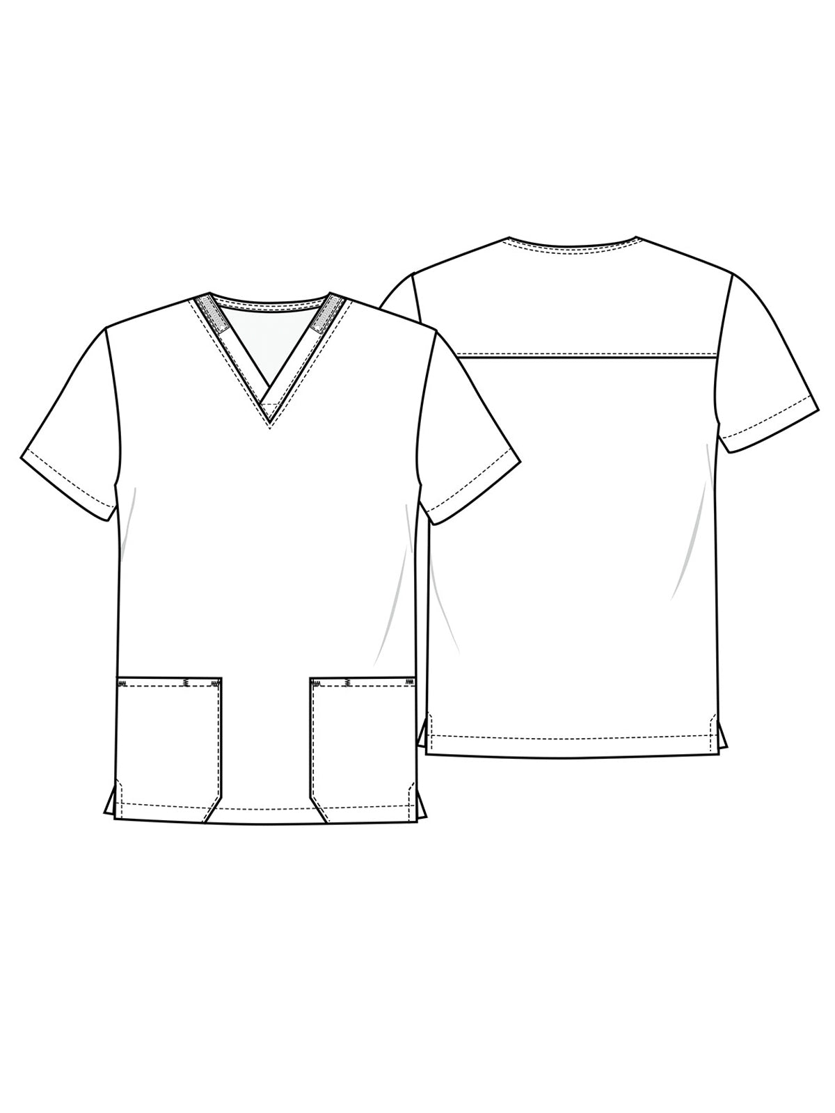 Unisex 2-Pocket V-Neck Print Top - TF728 - Doctor Cookies