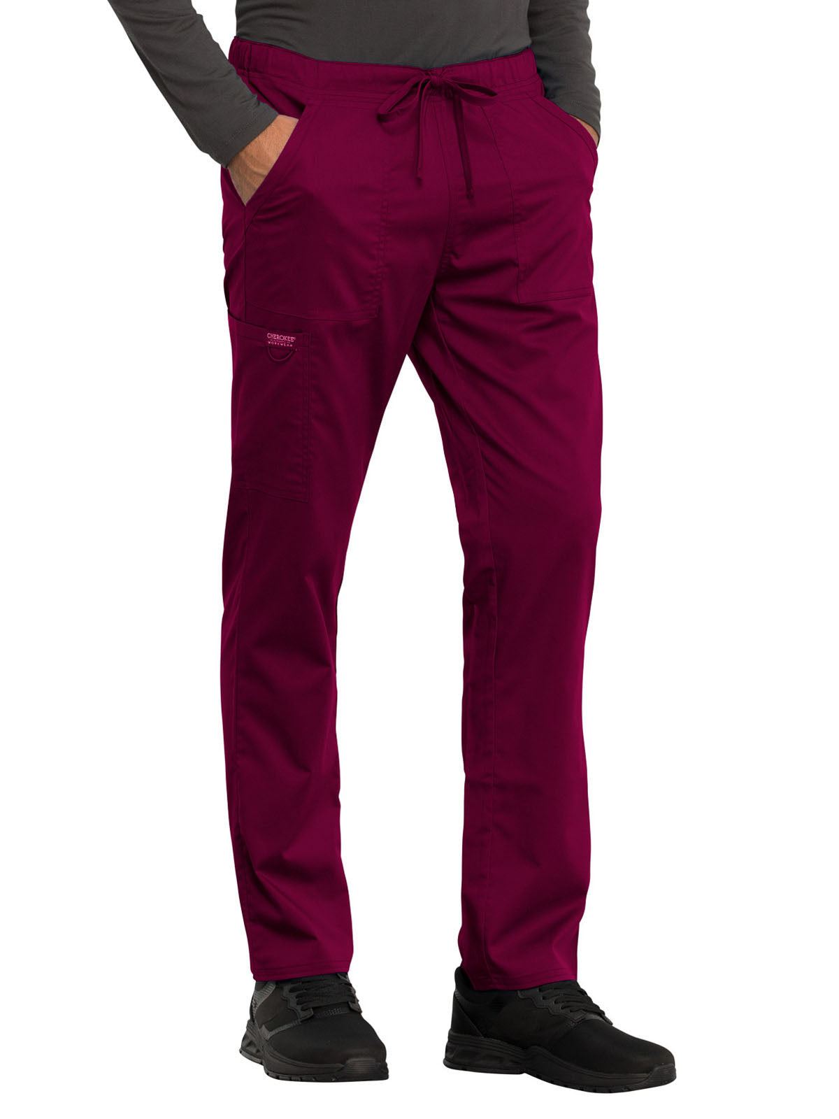 Unisex 4-Pocket Tapered Leg Drawstring Pant - WW020 - Wine