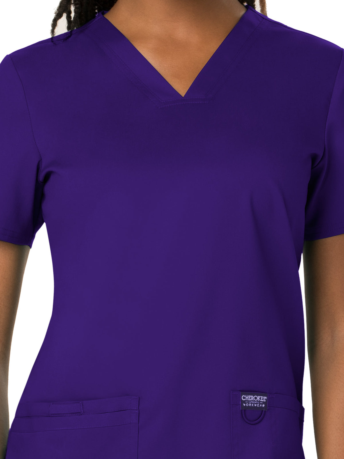 Women's 3-Pocket V-Neck Top - WW620 - Grape