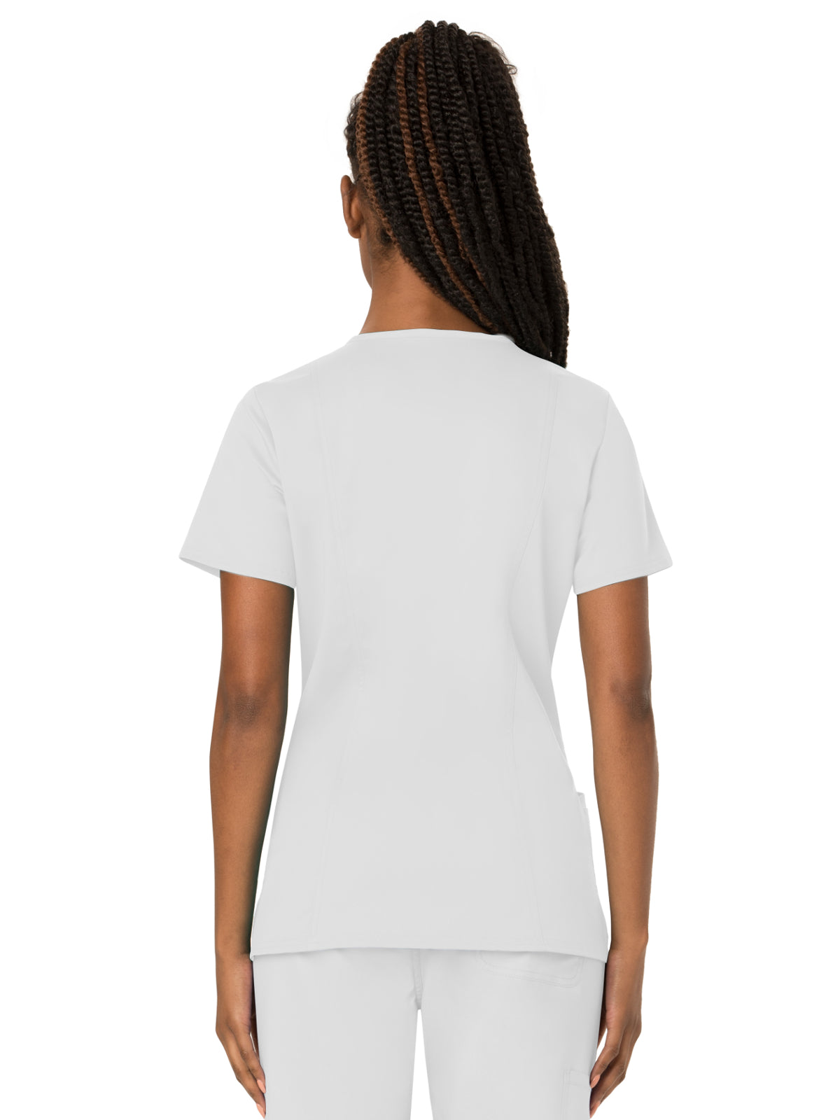 Women's 3-Pocket V-Neck Top - WW620 - White