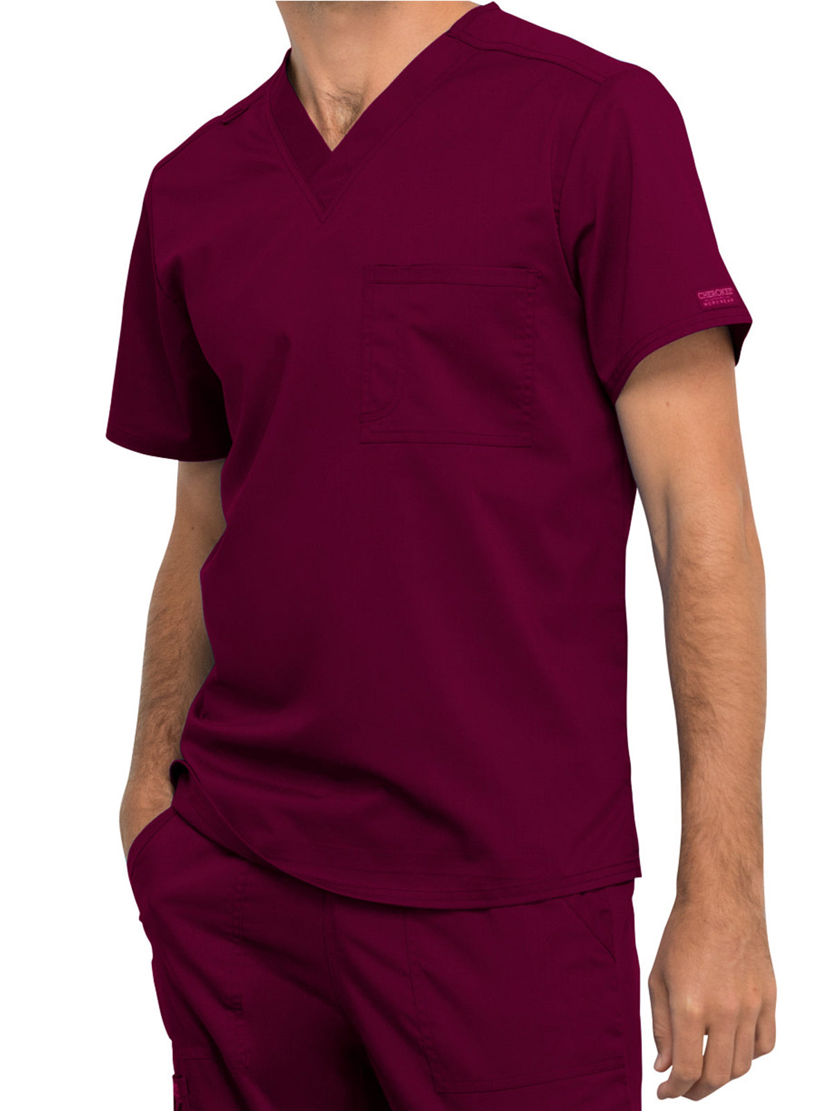 Unisex 1-Pocket Tuckable V-Neck Top - WW625 - Wine