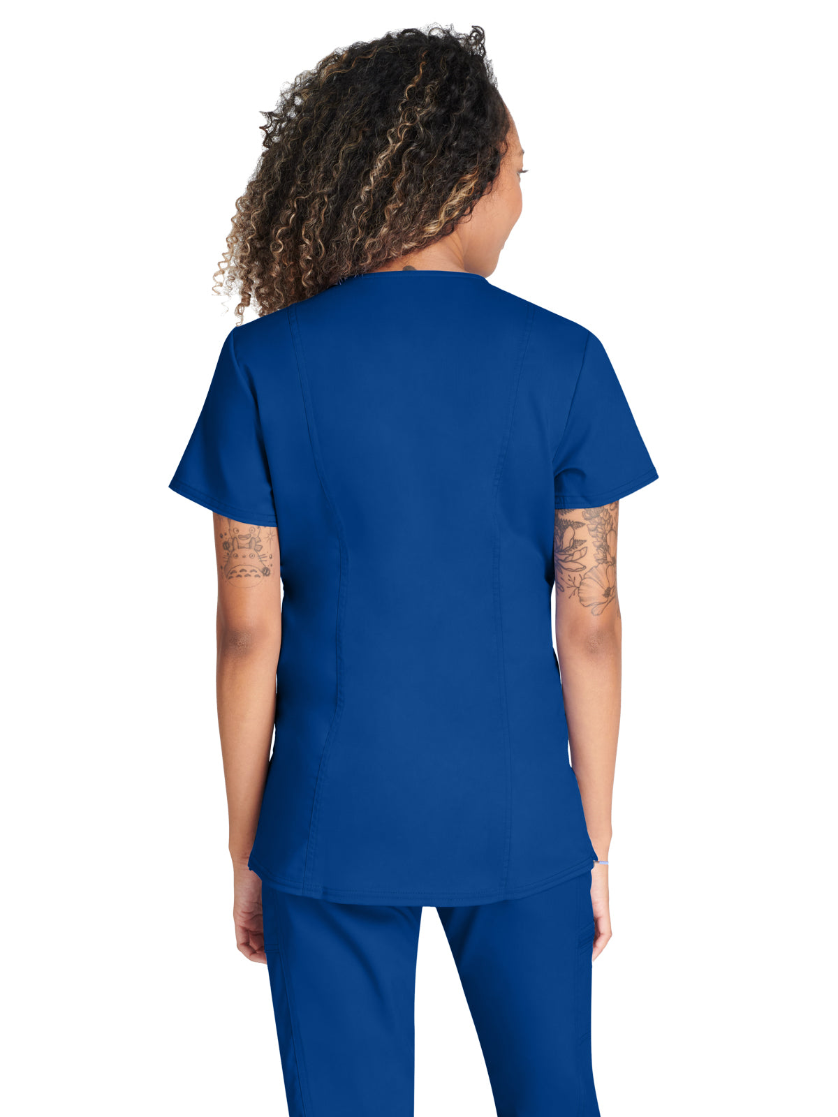 Women's 2-Pocket Maternity Mock Wrap Top - WW688 - Galaxy Blue