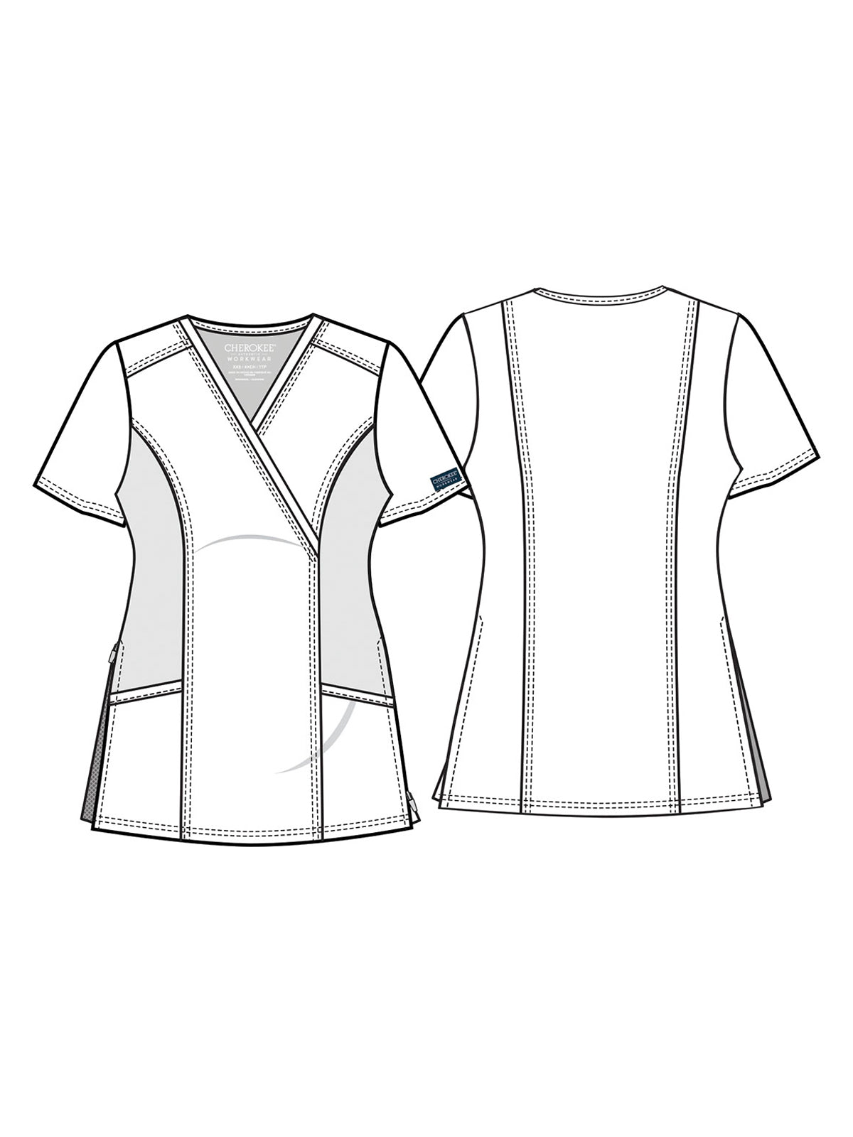 Women's 2-Pocket Maternity Mock Wrap Top - WW688 - Pewter
