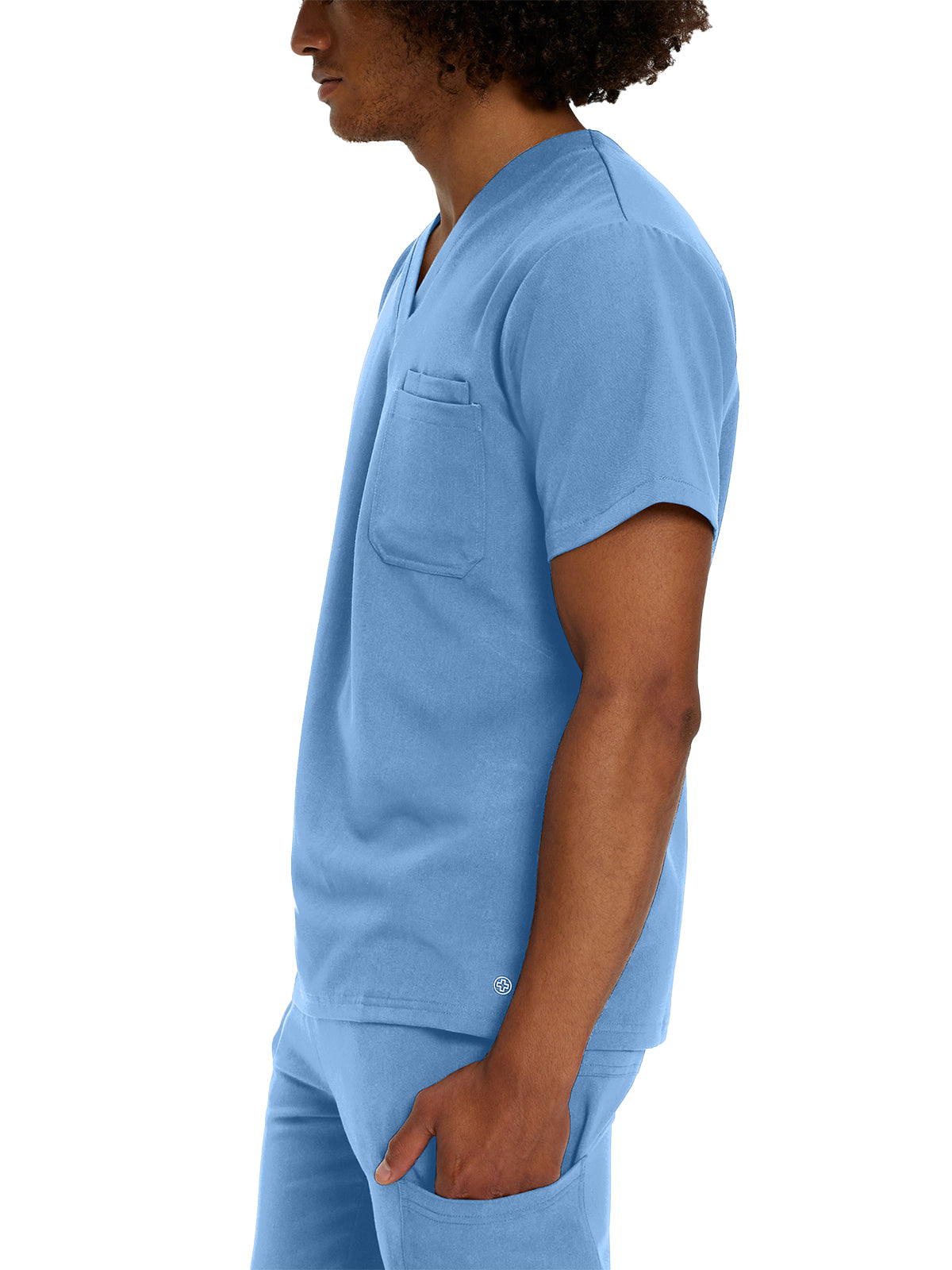 Men's 2-Pocket Tuckable V-Neck Top - 2206 - Ceil Blue