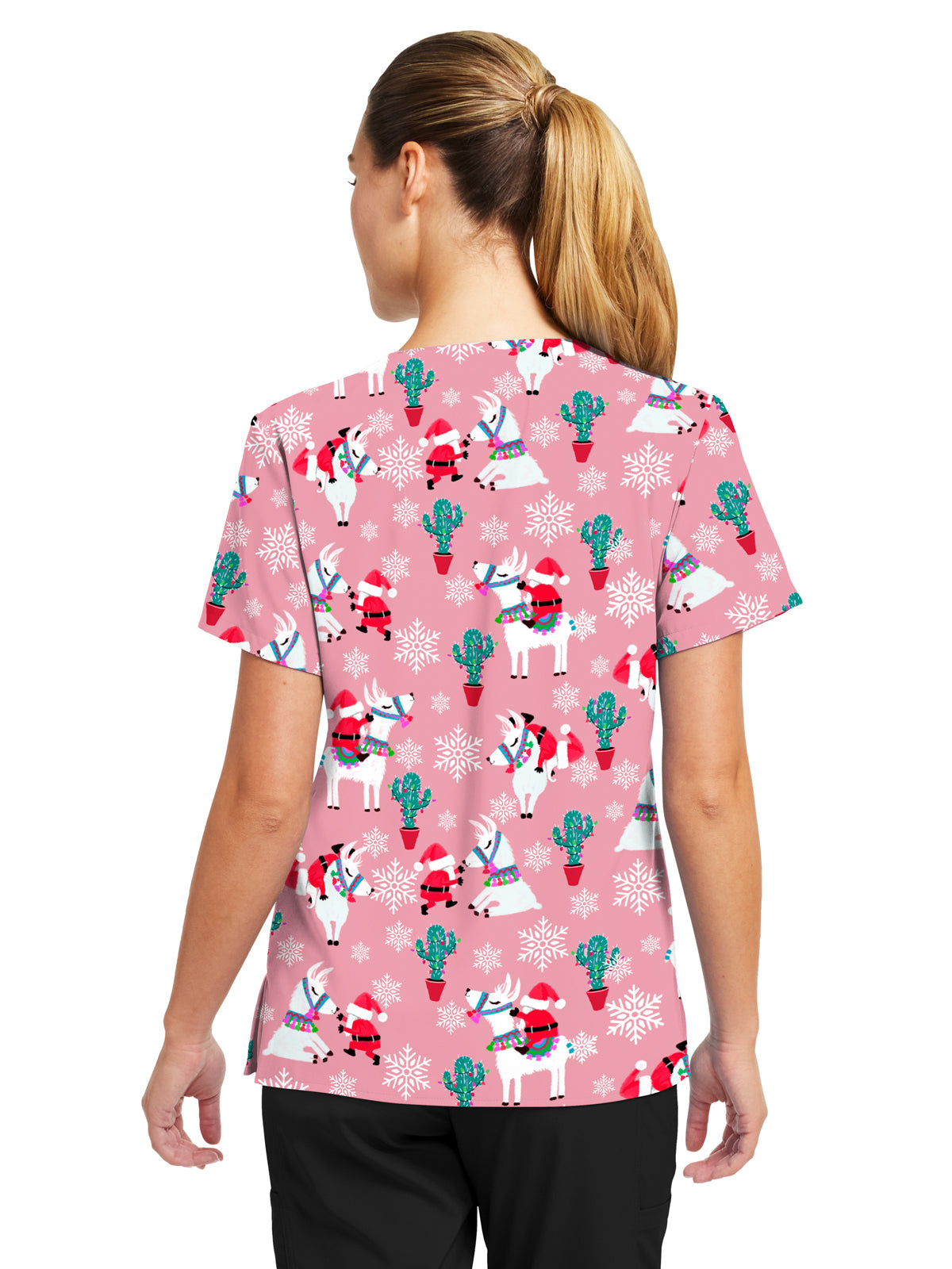 Women's 3-Pocket V-Neck Printed Top - 618 - Desert Snow