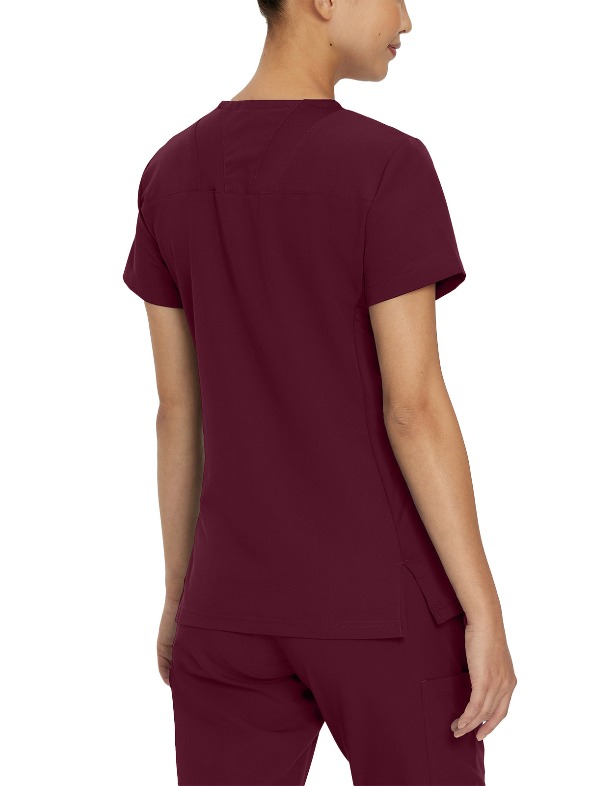 Women's 4-Pocket V-Neck Top - 950 - Wine (Burgundy)
