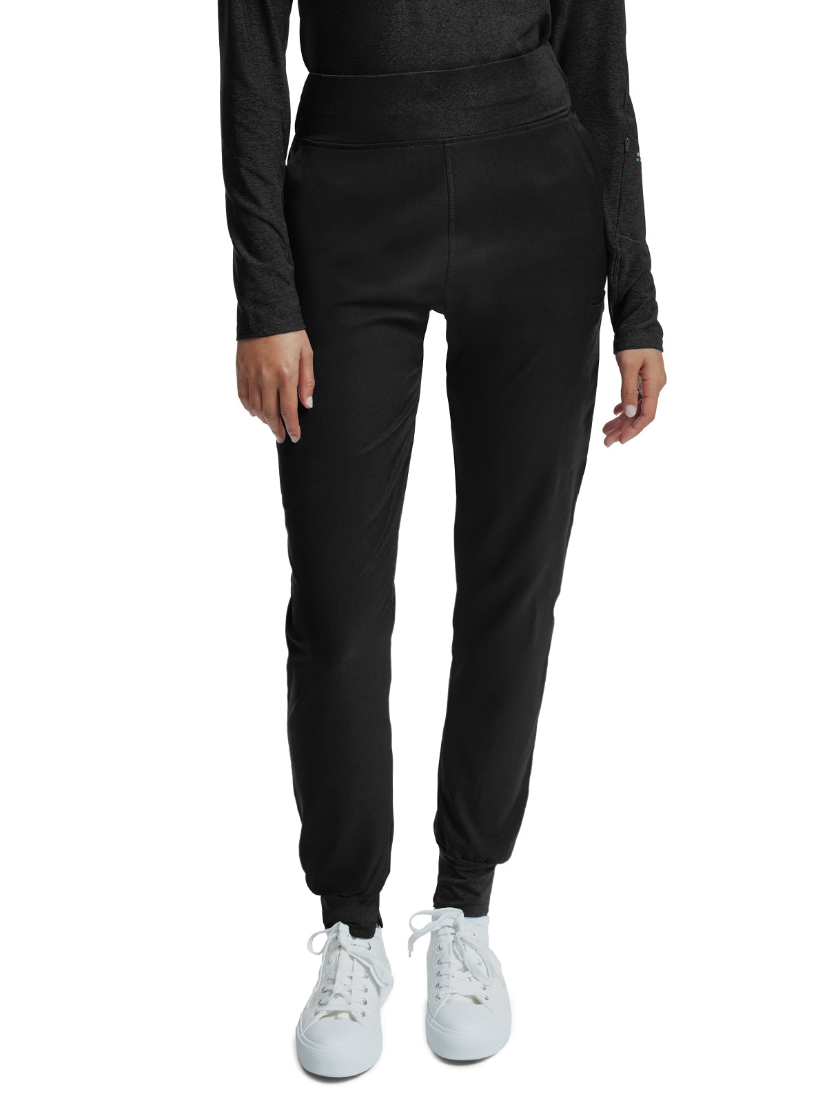 Women's Knitted Waistband Jogger Pant - WB420 - Black