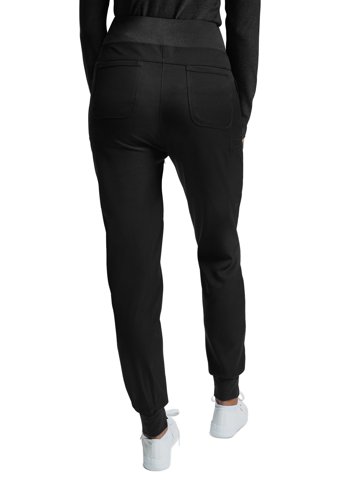 Women's Knitted Waistband Jogger Pant - WB420 - Black