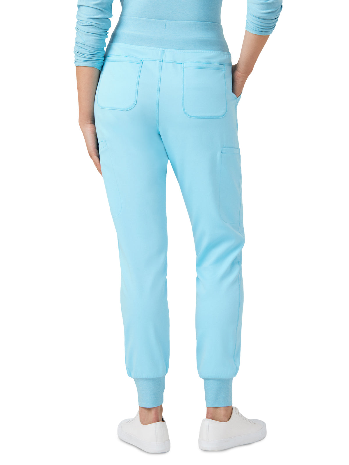 Women's Knitted Waistband Jogger Pant - WB420 - Island Blue