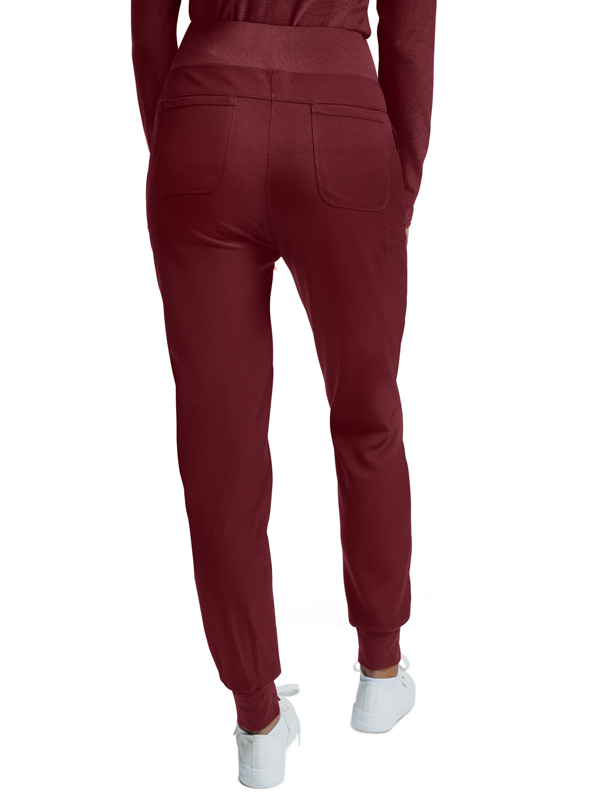 Women's Knitted Waistband Jogger Pant - WB420 - Wine