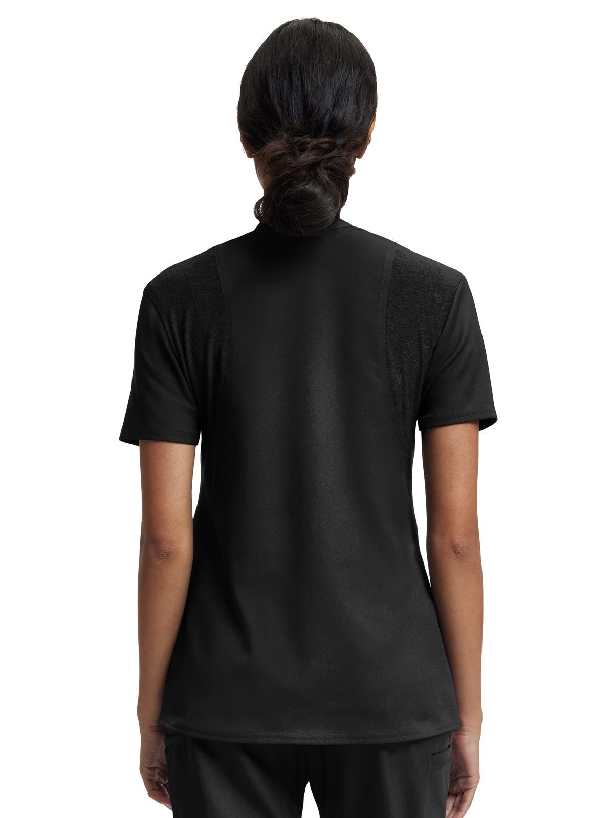Women's Knit Collar V-Neck Top - WT119 - Black