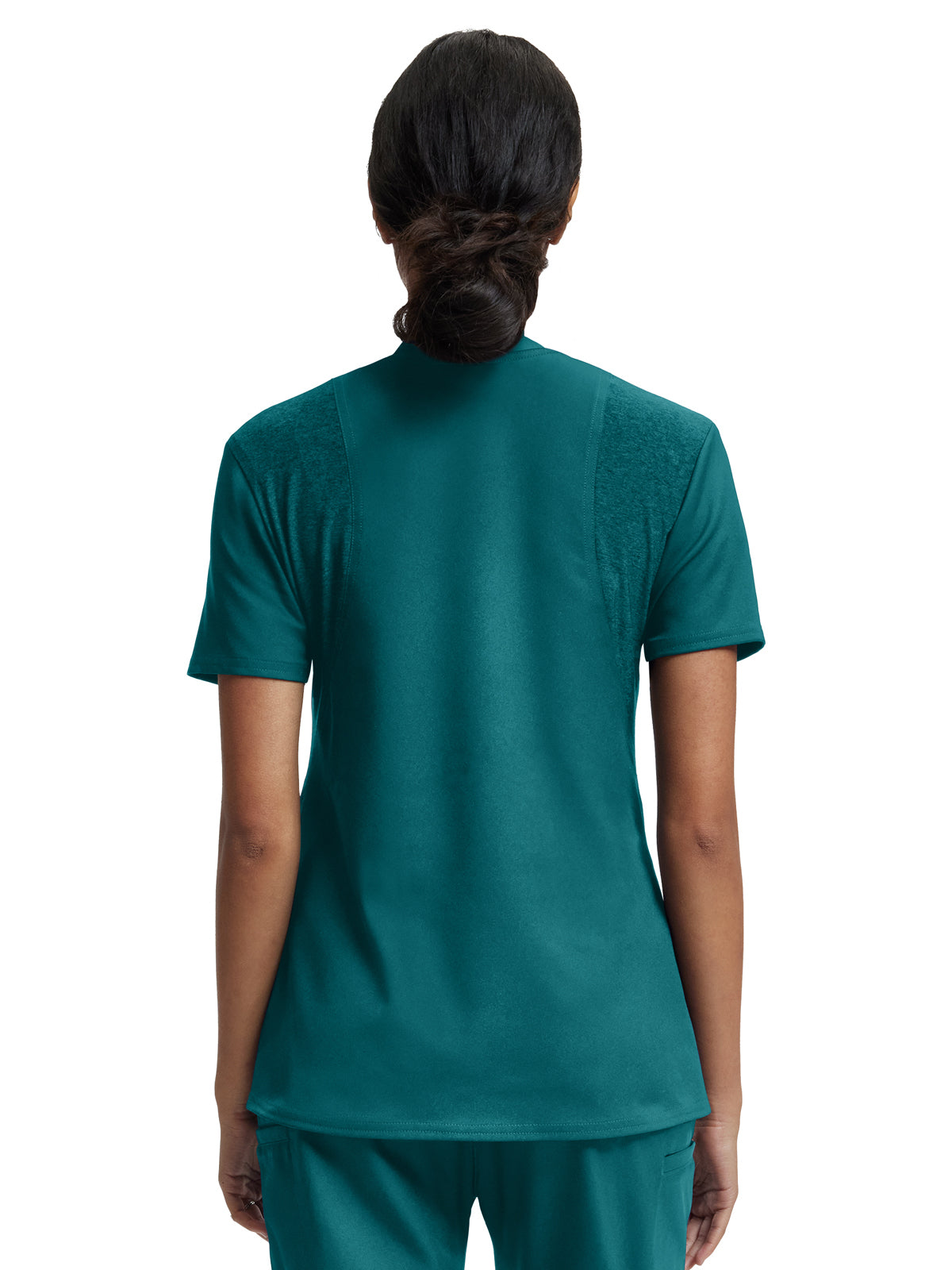 Women's Knit Collar V-Neck Top - WT119 - Caribbean