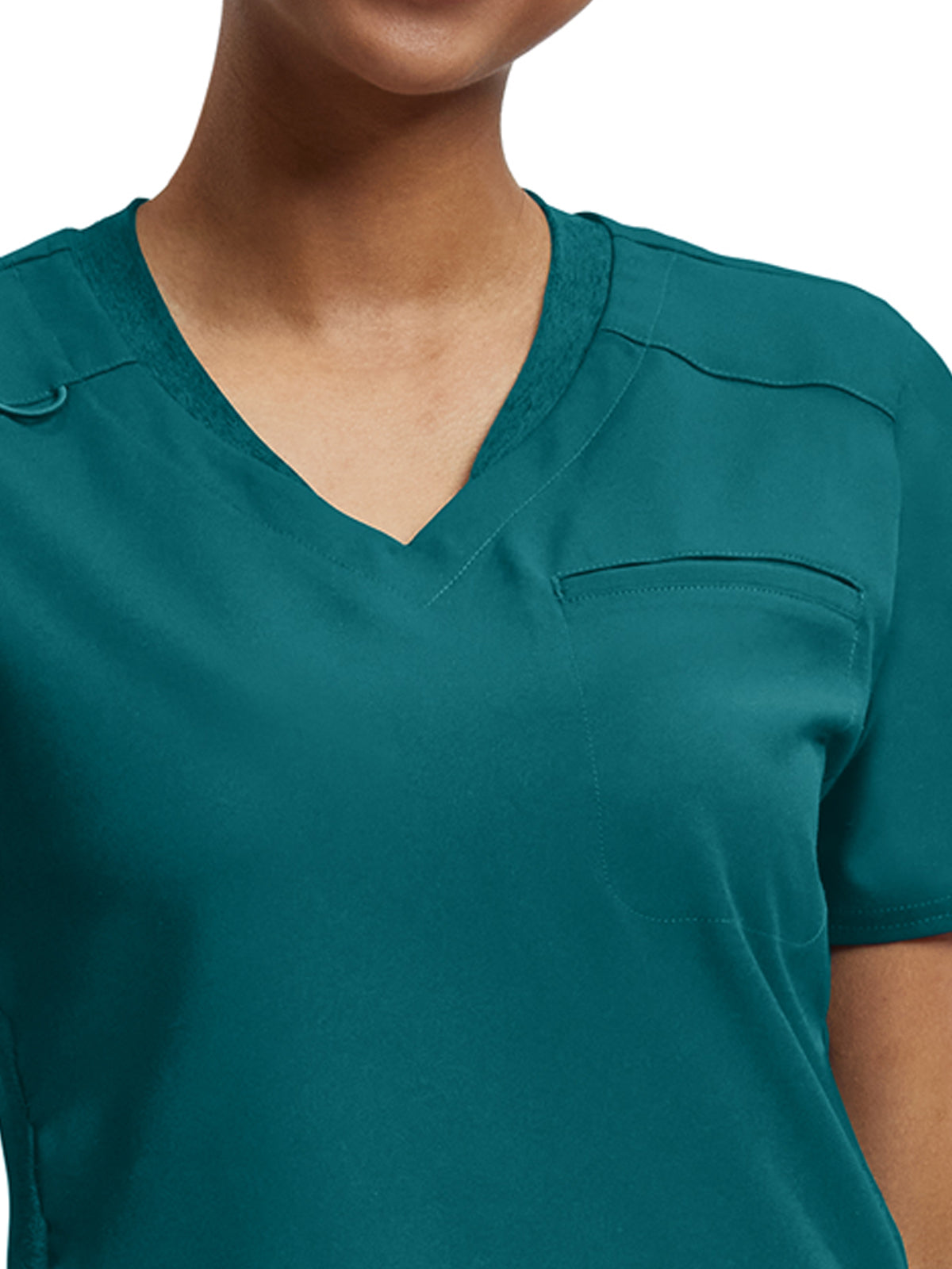 Women's Knit Collar V-Neck Top - WT119 - Caribbean