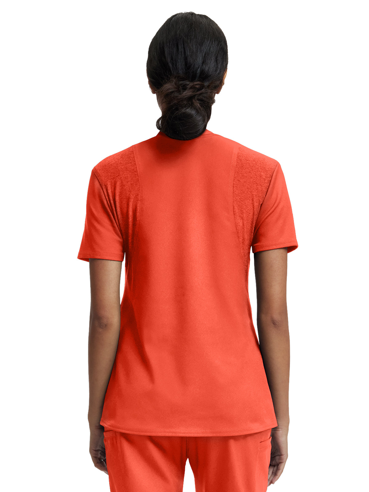 Women's Knit Collar V-Neck Top - WT119 - Coral Sunset