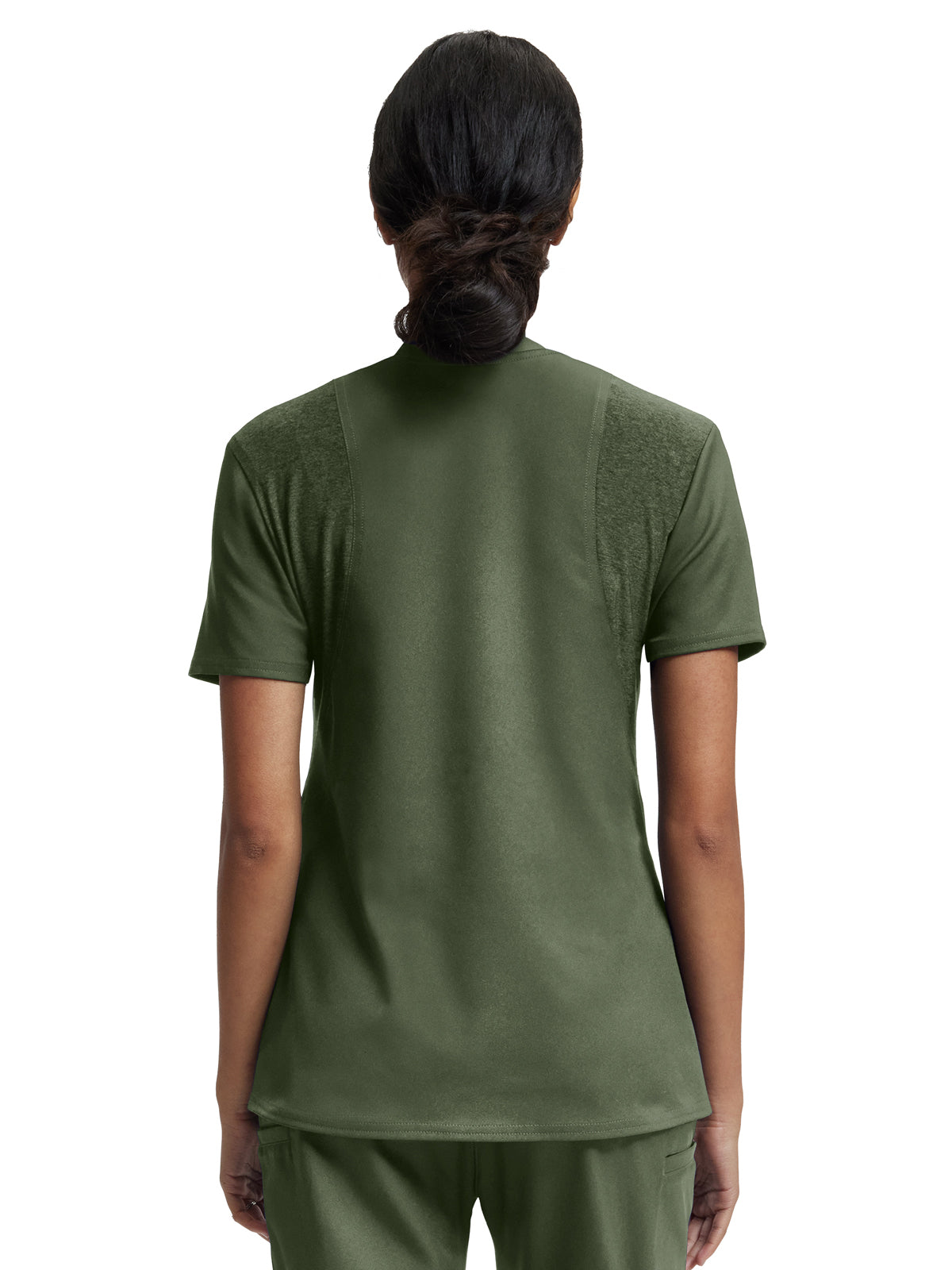 Women's Knit Collar V-Neck Top - WT119 - Olive