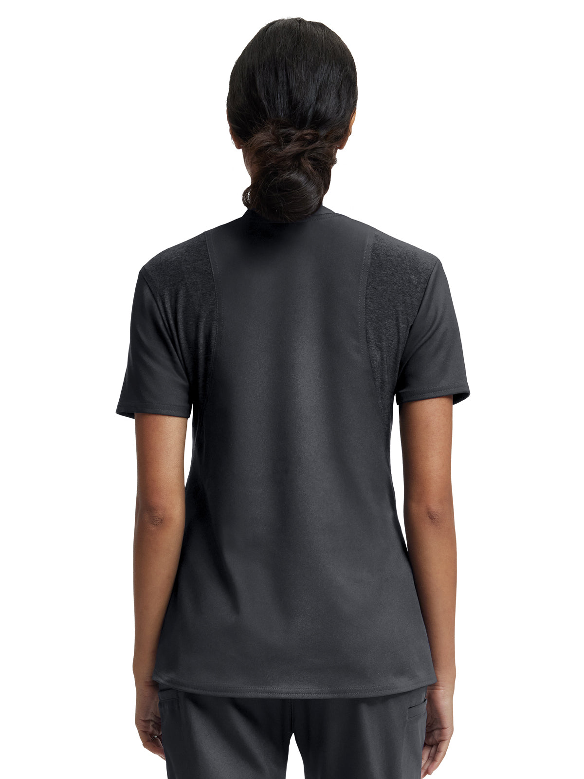 Women's Knit Collar V-Neck Top - WT119 - Pewter