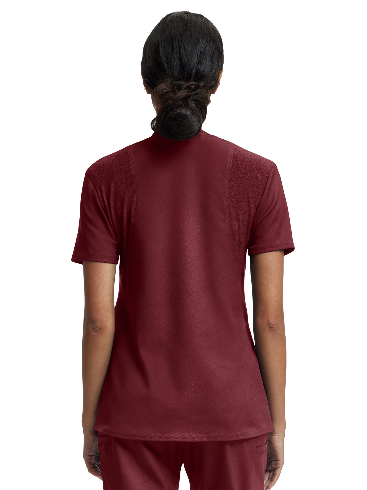 Women's Knit Collar V-Neck Top - WT119 - Wine