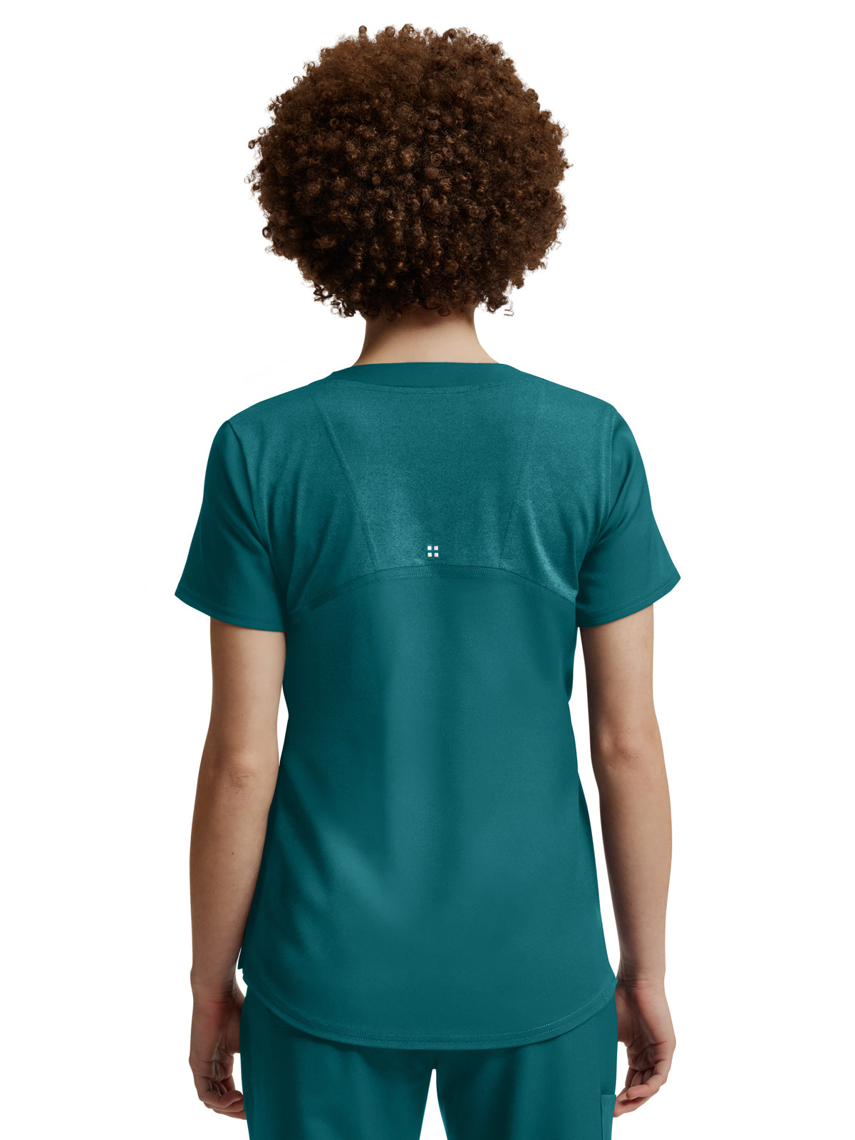 Women's Curved V-Neckline Top - WT121 - Caribbean