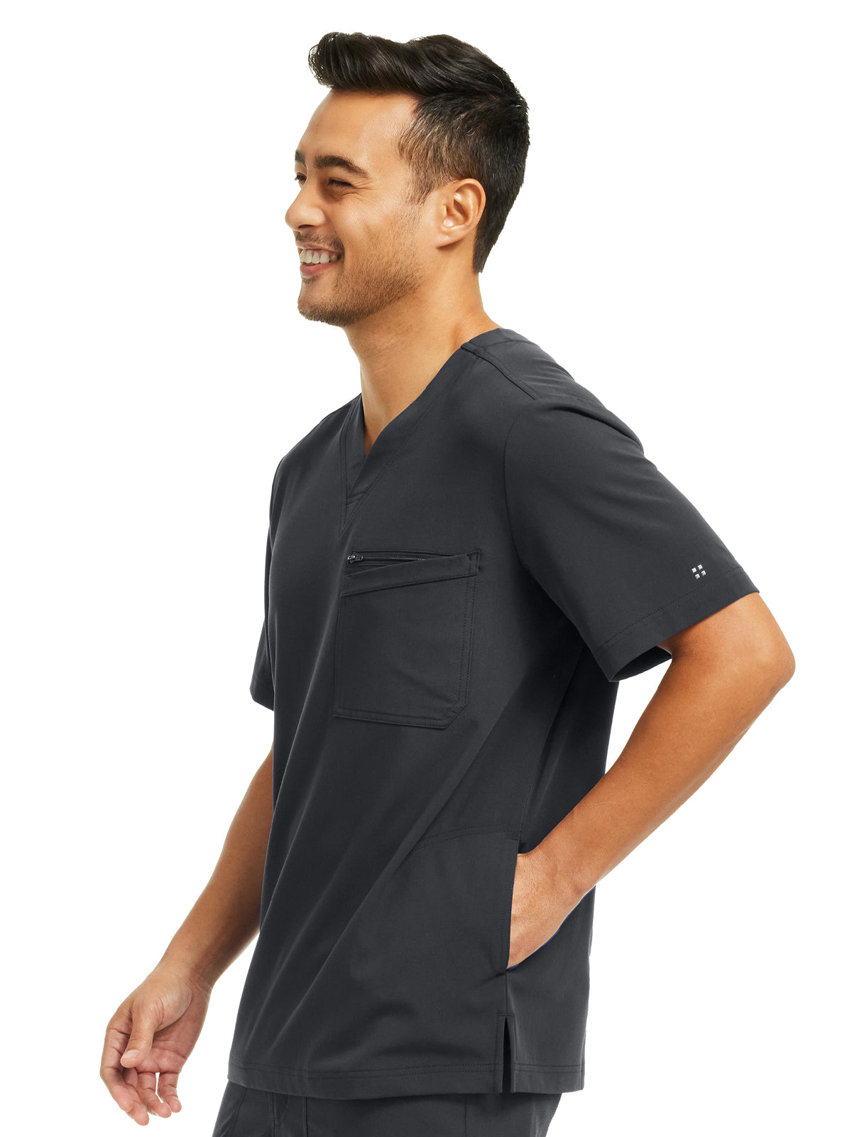 Men's 4-Pocket V-Neck Top - WT151 - Pewter