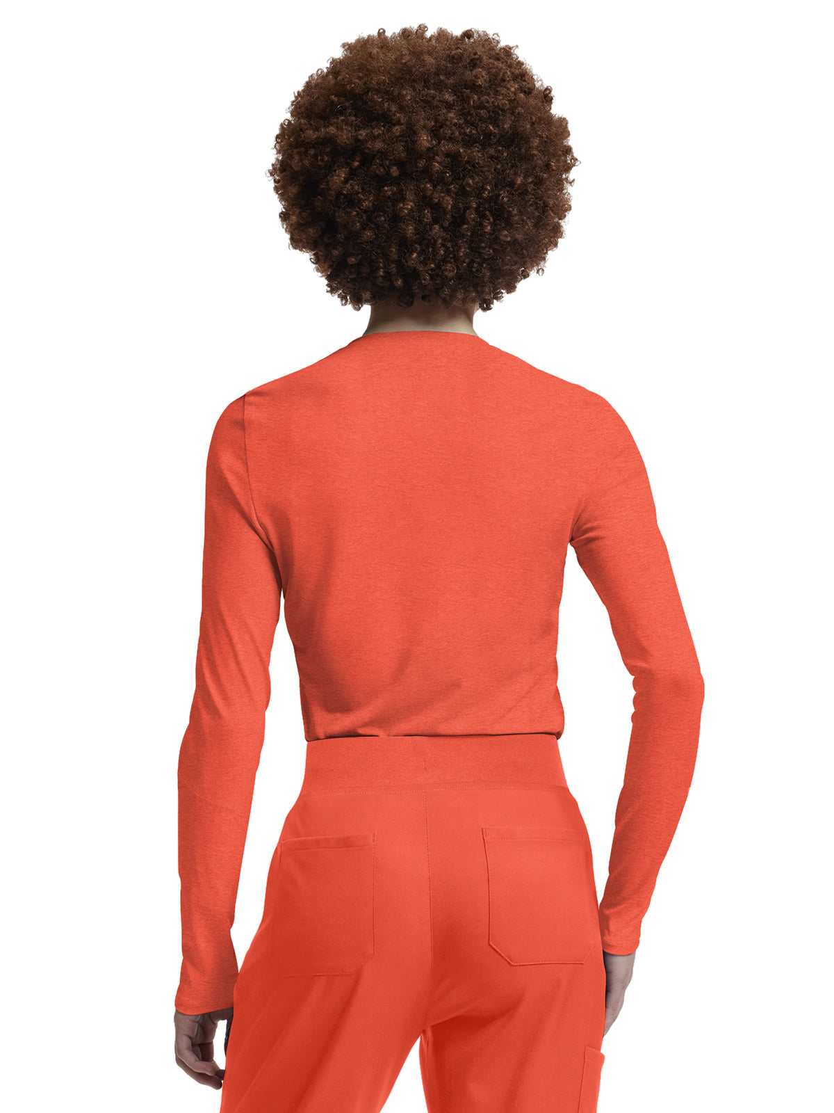 Women's Shirttail Hemline Underscrub Tee - WT311 - Heather Coral Sunset