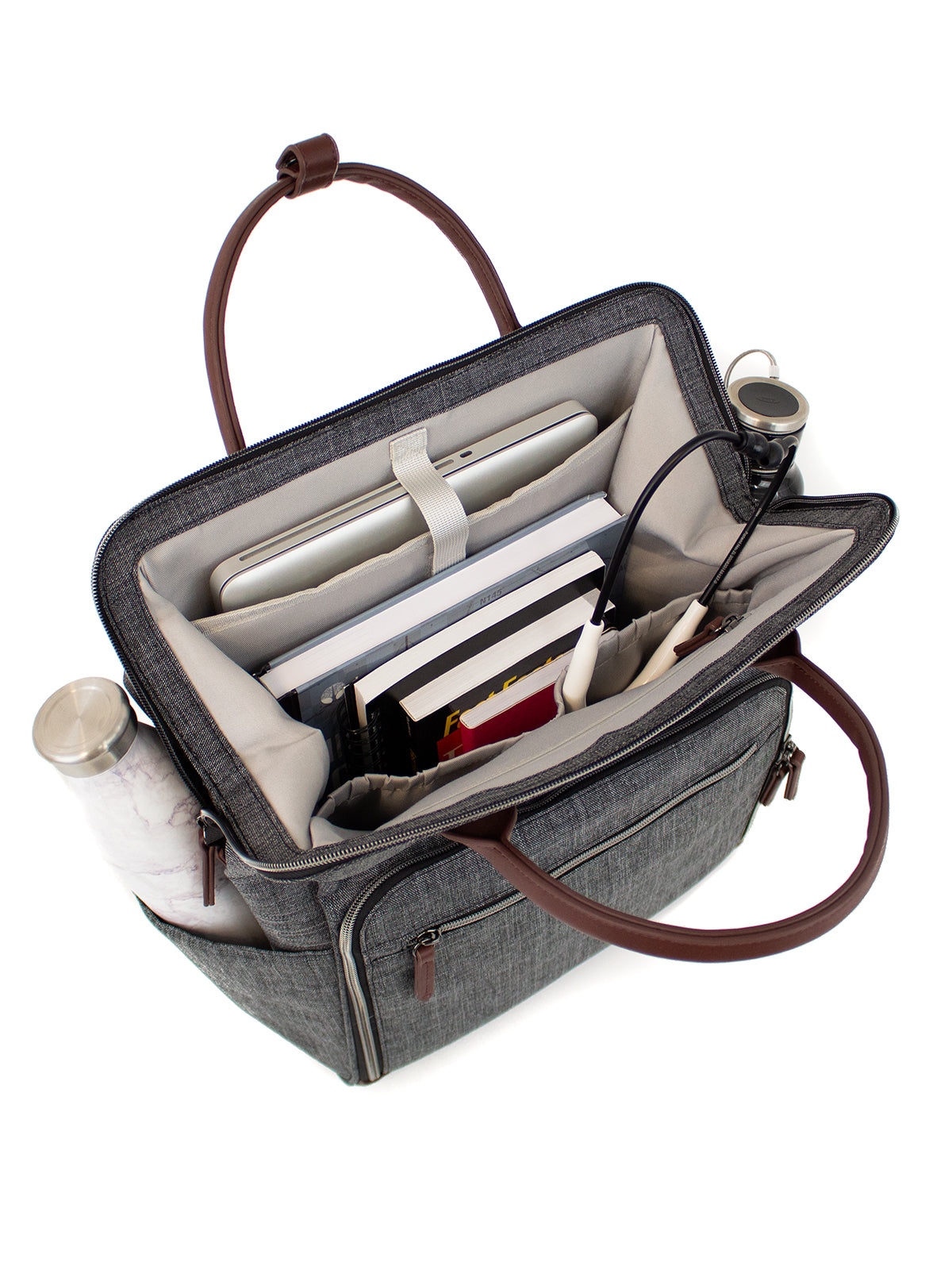Water-Resistant Clinical Backpack - NB003 - Heather Grey