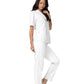 Women's Lapel Collar Top - 2629 - White