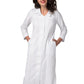 Women's Double Embroidered Dress - 2801 - White