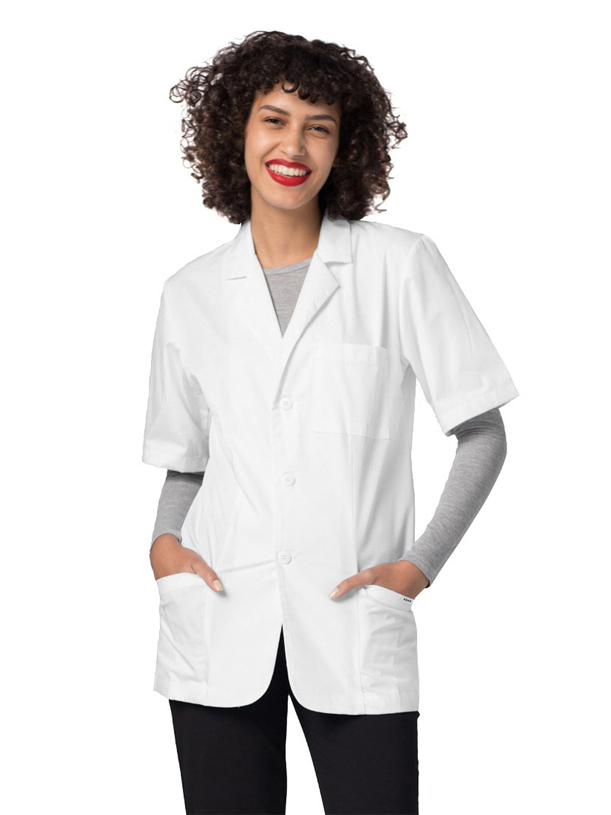Unisex Short-Sleeve Three-Pocket 31" Lab Coat - 2816 - White