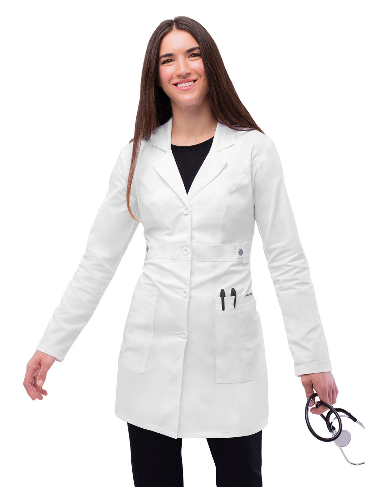Women's Two-Pocket Tab-Waist 36" Lab Coat - 3304 - White