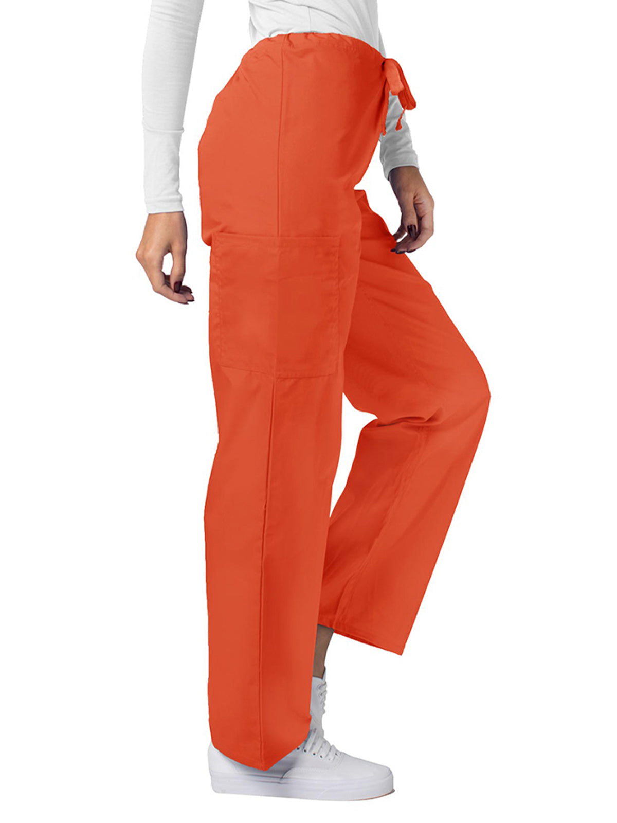 Unisex Natural-Rise Drawstring Tapered Leg Pant - 504 - Mandarin Orange