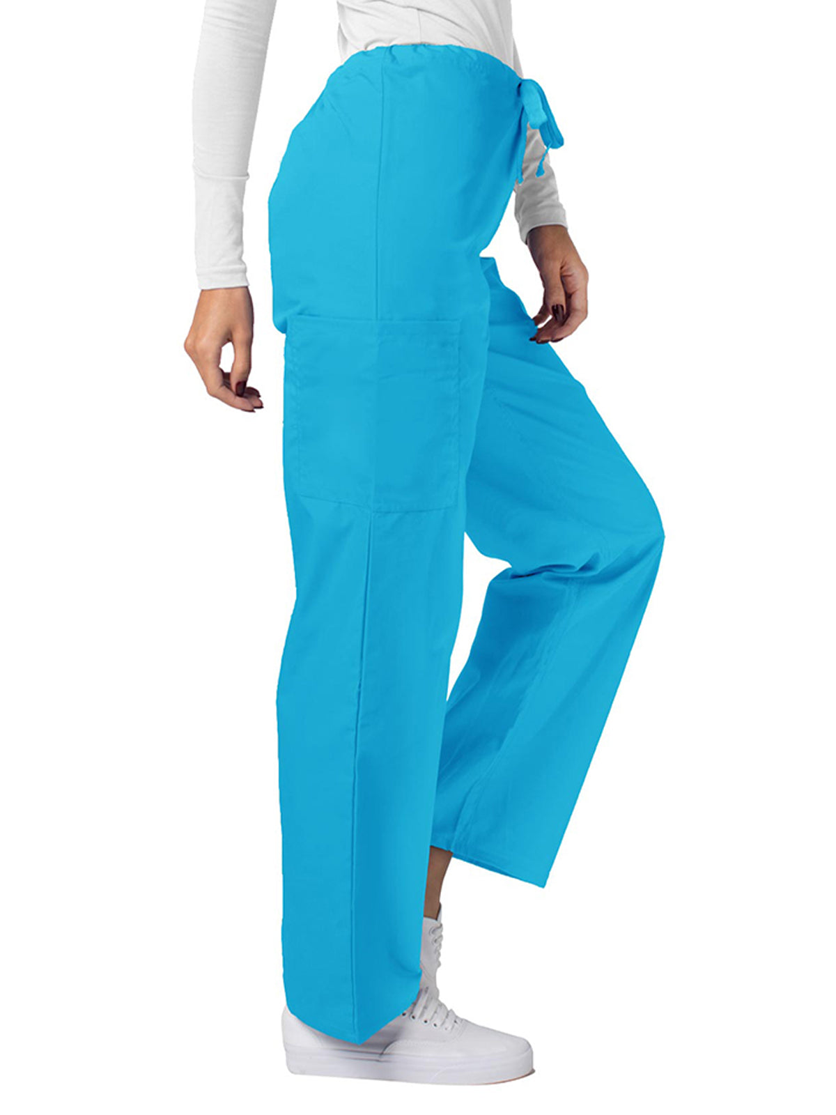 Unisex Natural-Rise Drawstring Tapered Leg Pant - 504 - Turquoise