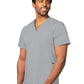 Unisex 3-Pocket V-Neck Top - 601 - Silver Gray
