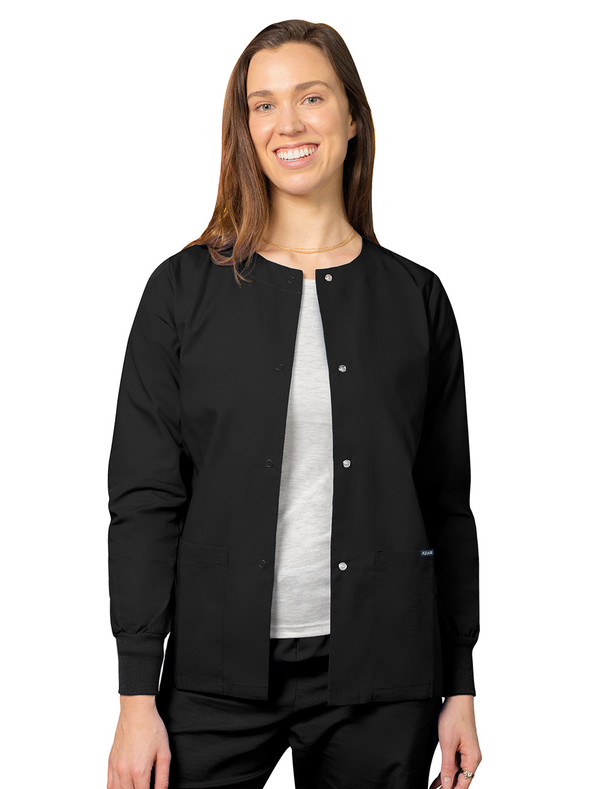Women's Round Neck Jacket - 602 - Black