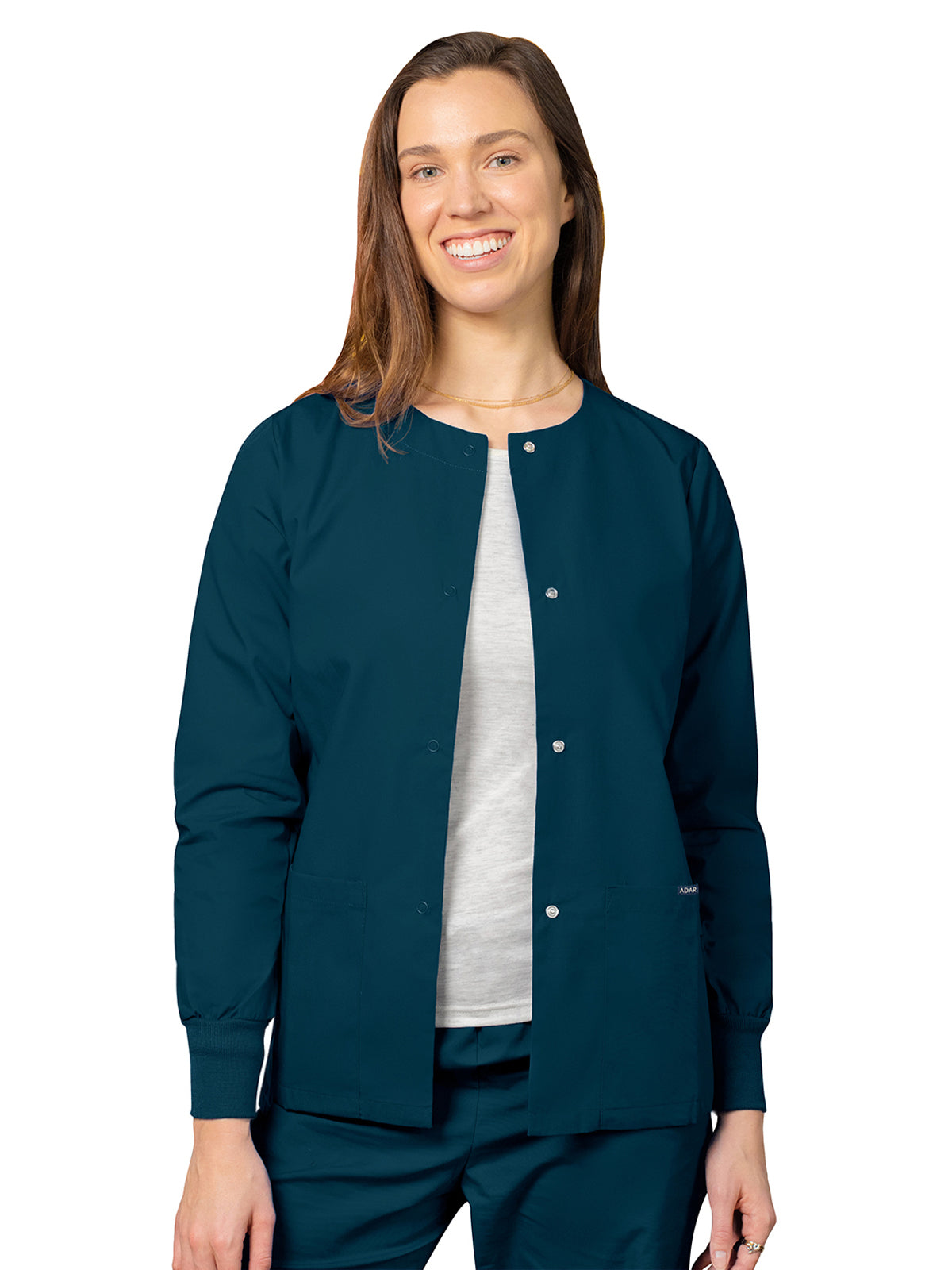 Women's Round Neck Jacket - 602 - Caribbean Blue