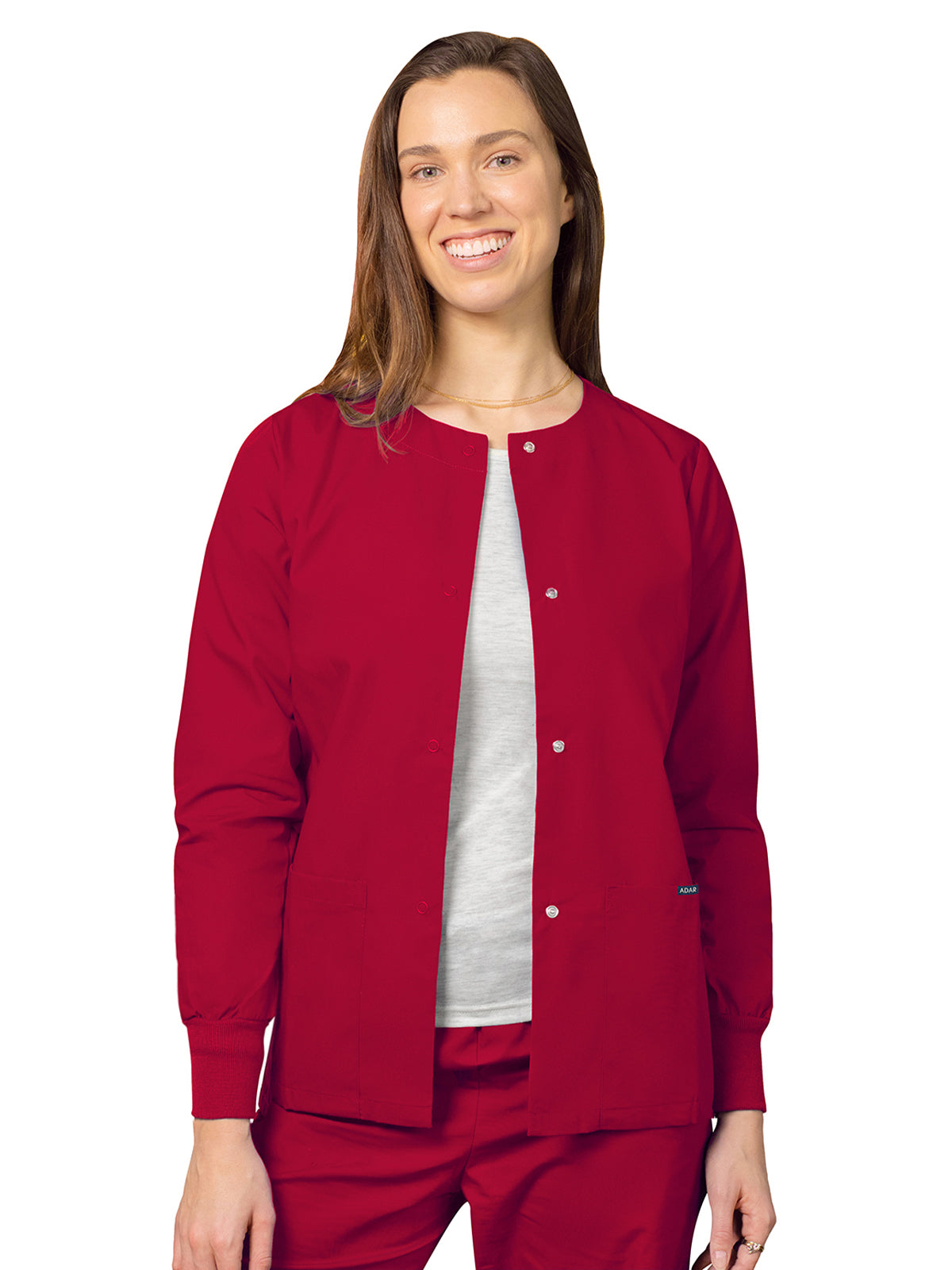 Women's Round Neck Jacket - 602 - Red
