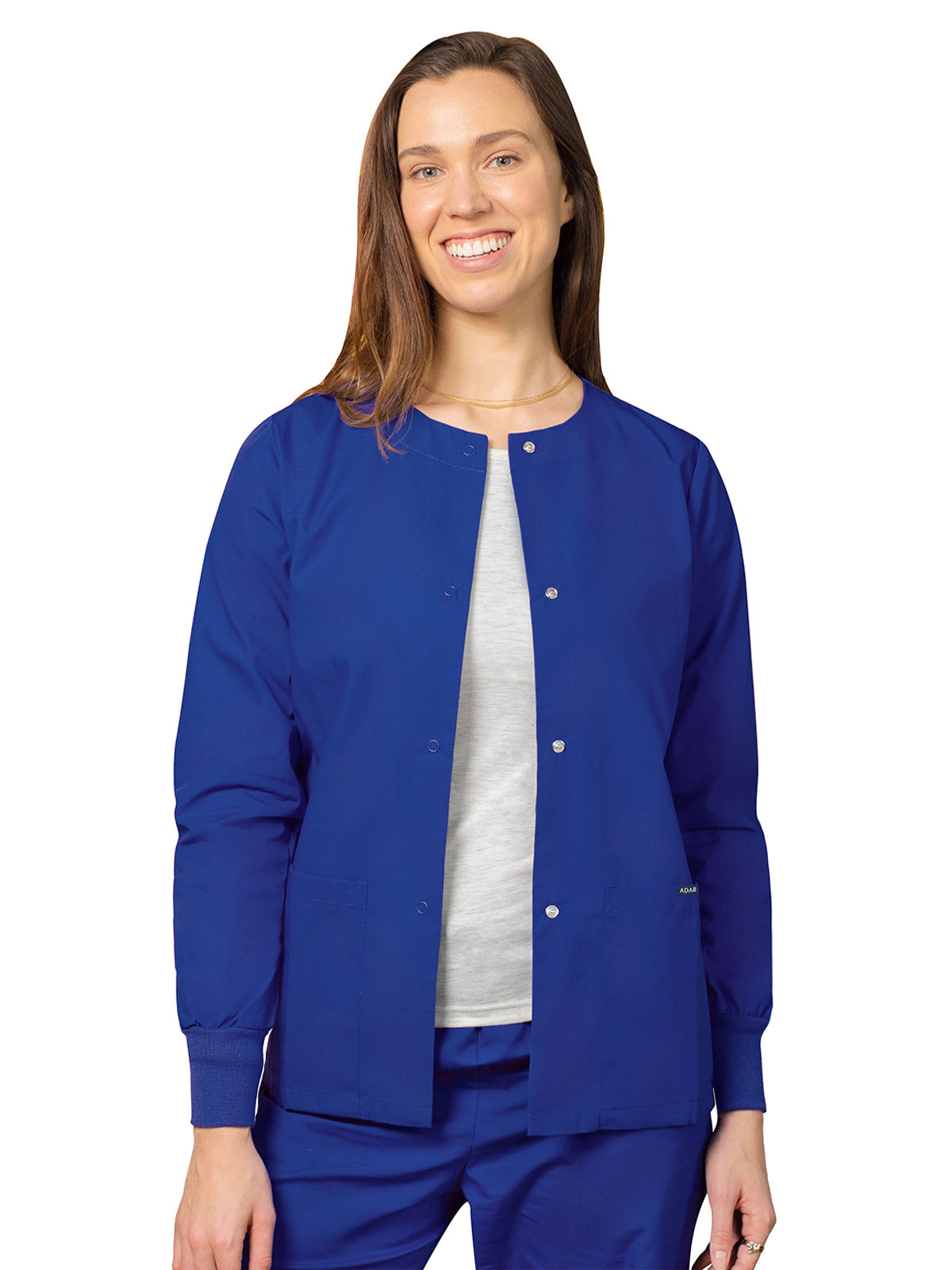 Women's Round Neck Jacket - 602 - Royal Blue