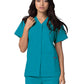 Women's Double Pocket Snap Front Top - 604 - Teal Blue