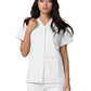 Women's Double Pocket Snap Front Top - 604 - White