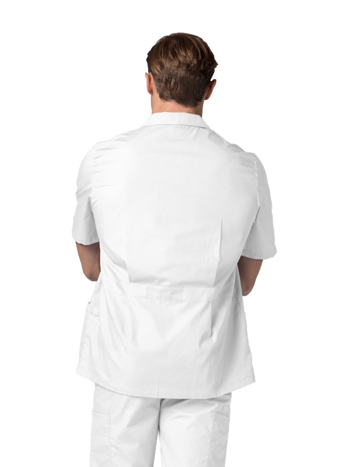 Men's Zippered Short Sleeve Jacket - 607 - White