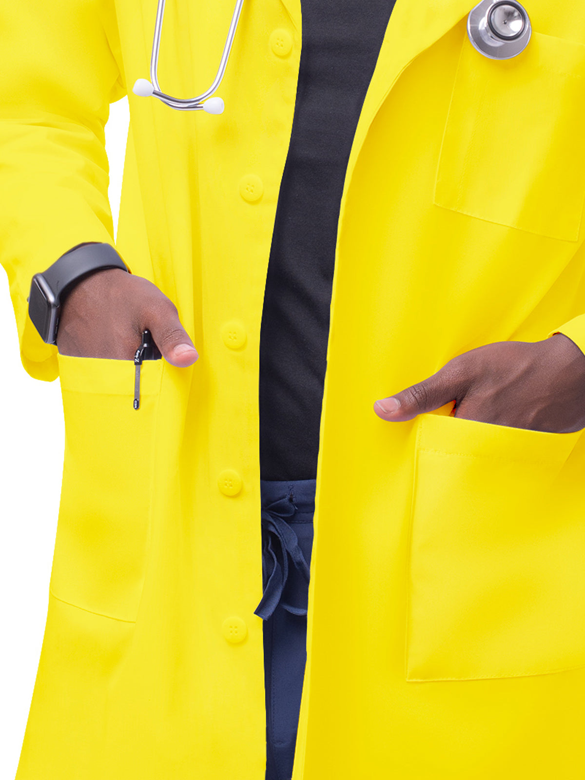Unisex Five-Pocket 39" Lab Coat - 803 - Neon Yellow